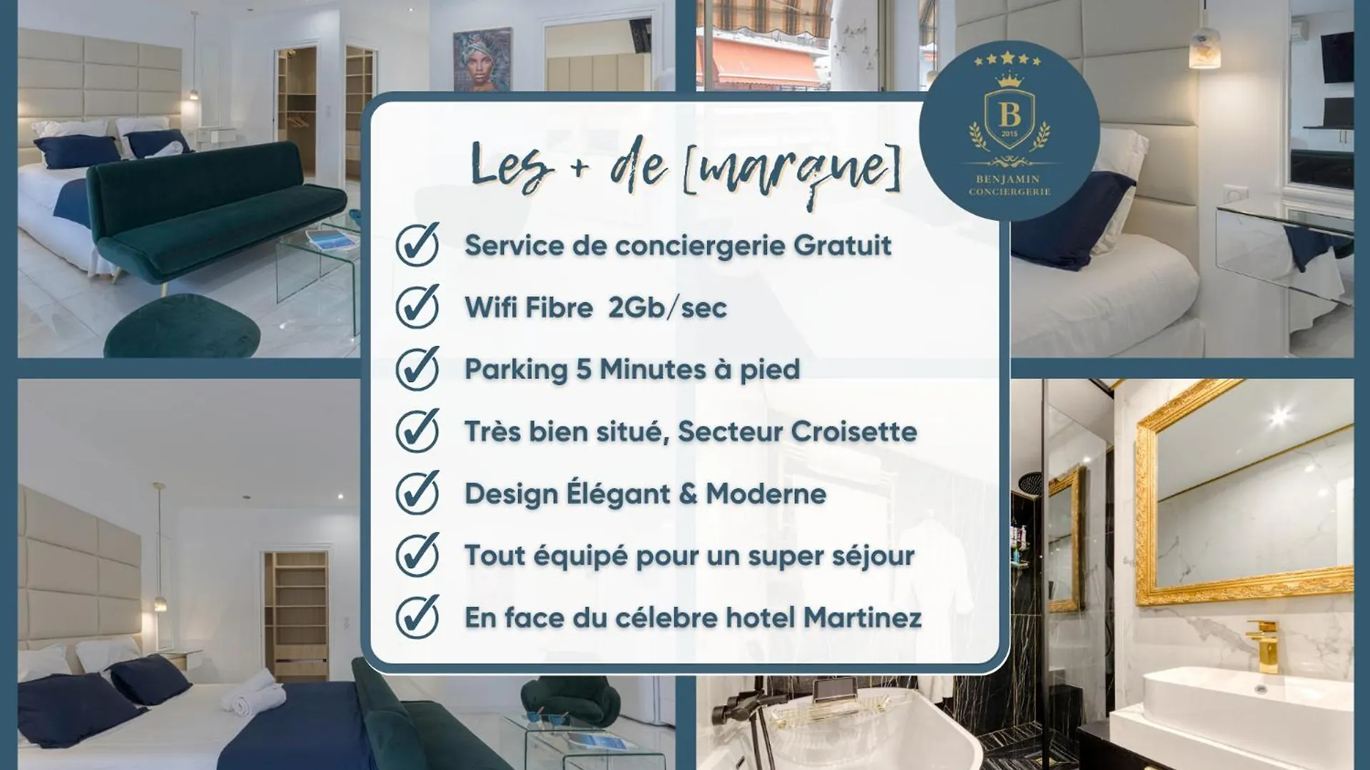 Luxury Maubourg - Vue Mer - Croisette 50M Plage - Clim - Terrasse Cannes